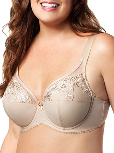 Elila Ella Embroidered Bra In Nude