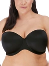 Elomi Women's Plus Size Smooth Underwire Molded Strapless Bra El4300 In Black