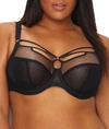 Elomi Full Figure Sachi Underwire Strappy Caged Bra El4350, Online Only In Black
