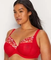 Elomi Charley Floral Side Support Plunge Bra In Red