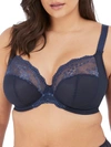 Elomi Full Figure Charley Stretch Lace Bra El4382, Online Only In Navy