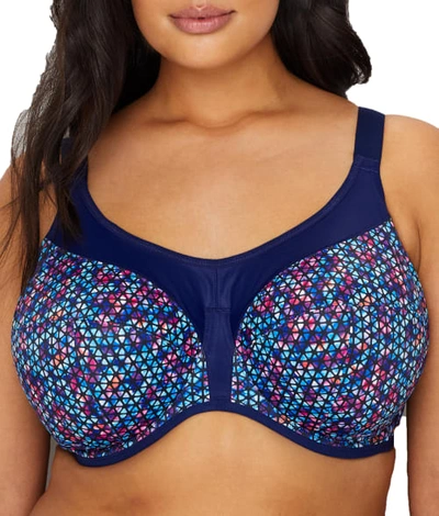 Elomi Energise High Impact Underwire Sports Bra In Navy Geo