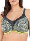 Elomi Women's Full Figure Energise Underwire Sports Bra In Lime Twist