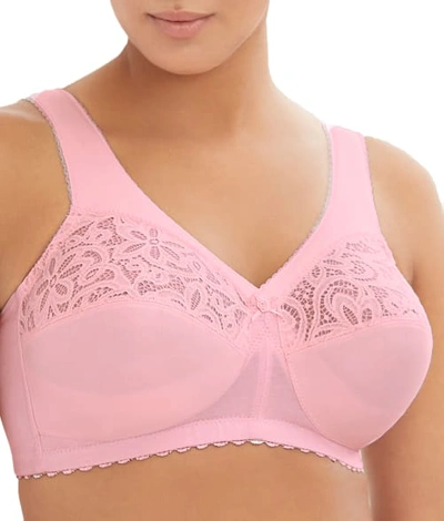 Glamorise Magiclift Cotton Support Wire-free Bra In Pale Pink