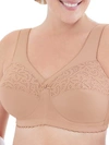 Glamorise Women's Full Figure Plus Size Magiclift Cotton Wirefree Support Bra 1001 In Cafe