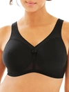 Glamorise Women's Full Figure Plus Size Magiclift Front Close Posture Back Support Bra 1265 In Black