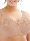 Glamorise Women's Full Figure Plus Size Magic Lift Moisture Control Wirefree Bra 1064 In Cafe Heather