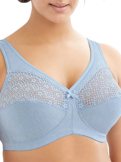 Glamorise Magiclift Wire-free Moisture Control Bra In Light Blue Heather