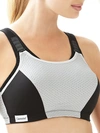 Glamorise Custom Control Wire-free Sports Bra In Black,grey Trim