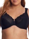 Glamorise Low Cut Wonderwire Lace Bra In Black