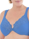 Glamorise Women's Full Figure Plus Size Wonderwire Front Close Bra 1245 In Blue