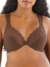 Glamorise Women's Full Figure Plus Size Wonderwire Front Close Bra 1245 In Mocha