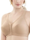 Glamorise Magiclift Front-close Posture Back Wire-free Bra In Cafe