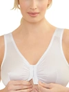 Glamorise Front-close Cotton T-back Wire-free Comfort Bra In White