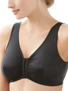 Glamorise Complete Comfort Front-close Wire-free Sleep Bra In Black