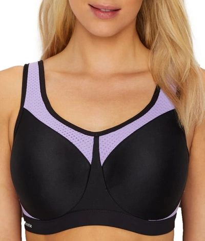 Glamorise High Impact Seamless Underwire Sports Bra In Black,purple