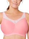 Glamorise No Limits High Support Underwire Sports Bra In Pink Blush