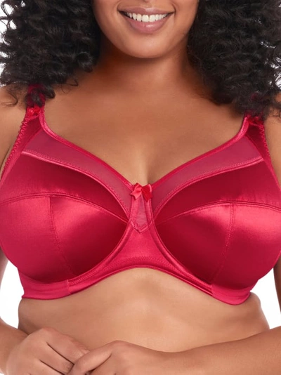 Goddess Keira Satin Side Support Bra In Raspberry