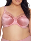 Goddess Keira Satin Side Support Bra In Pink Nectar