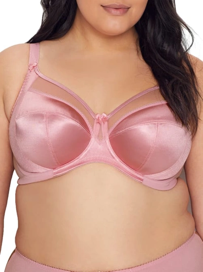 Goddess Keira Satin Side Support Bra In Pink Nectar