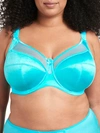 Goddess Keira Satin Side Support Bra In Aqua