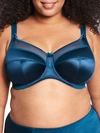 Goddess Keira Satin Side Support Bra In Petrol