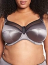 Goddess Keira Satin Side Support Bra In Titanium