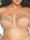 Goddess Adelaide Full Figure Strapless Underwire Bra In Sand