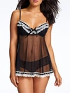 Jezebel Women's Ruffles Galore Babydoll 2 Piece Lingerie Set In Black