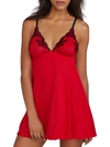 Jezebel Demure Knit Chemise In Tango Red
