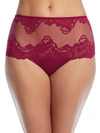 Le Mystere Lace Allure High-waist Thong In Rouge