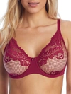 Le Mystere Lace Allure Unlined Underwire Demi Bra In Rouge