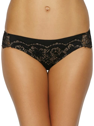 Maidenform Comfort Devotion Lace Tanga In Black,gold