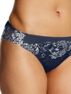 Maidenform Comfort Devotion Lace Back Tanga Underwear 40159 In Navy / Silver Blue