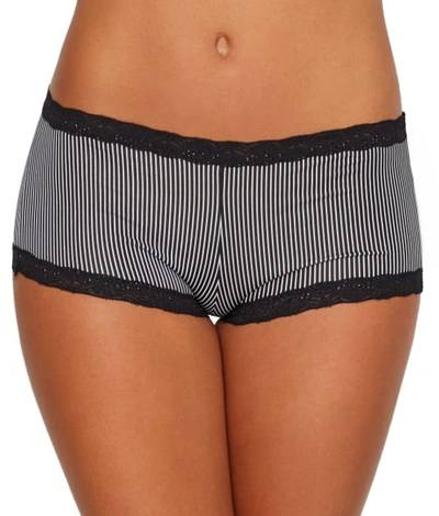 Maidenform Lace Trim Microfiber Boyshort Underwear 40760 In Classic Stripe