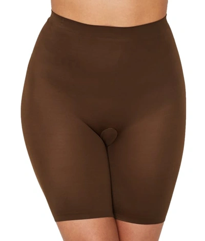 Maidenform Cover Your Bases Smoothing Mid-thigh Shaper In Bronze