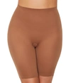 Maidenform Cover Your Bases Smoothing Mid-thigh Shaper In Nude Caramel
