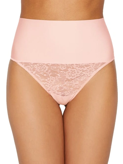 Maidenform Tame Your Tummy Lace Thong In Pink Pirouette