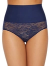 Maidenform Tame Your Tummy Lace Brief In Navy Lace
