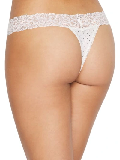 Maidenform Sexy Must Have Lace Thong In Pearl,black Pin Dot
