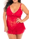 OH LA LA CHERI PLUS SIZE VALENTINE LACE BABYDOLL SET