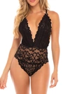 Oh La La Cheri Plus Size Jeana Lace Lingerie Teddy With Multi-strap Back In Black