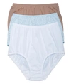 Olga Without A Stitch Microfiber Brief 3-pack In Almond,blue,white