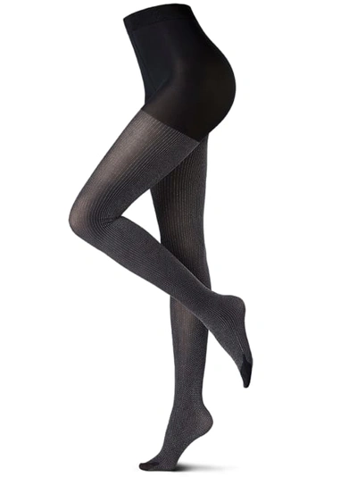 Oroblu Brights Pattern Opaque Tights In Black Celestial