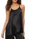 Pj Harlow Anne Satin Sleep Cami Top In Black