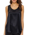 Pj Harlow Laura Satin Lounge Tank Top In Black