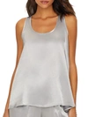 Pj Harlow Laura Satin Racerback Tank In Dark Silver