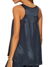 Pj Harlow Laura Satin Lounge Tank Top In Navy