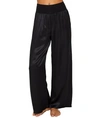 Pj Harlow Lola Satin Lounge Pants In Black