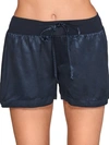 Pj Harlow Mikel Satin Sleep Boxer Shorts In Navy
